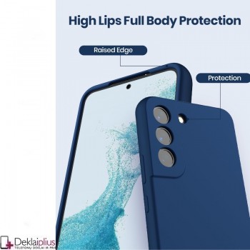 Liquid Air silikoninis mėlynas dėklas - su kameros apsauga (Samsung S22 Plus)